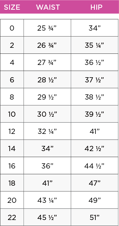 miss me jeans size chart