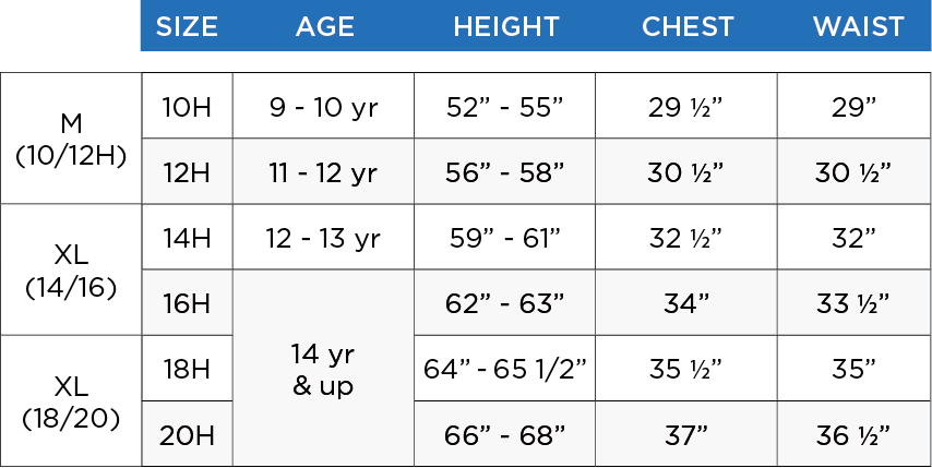 jordan kids size chart