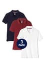 Front view of 3-Pack Short Sleeve Stretch Pique Polo opens large image - 1 of 7