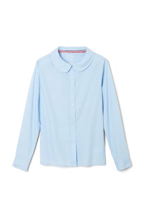 front view of  5-Pack Long Sleeve Peter Pan Collar Blouse
