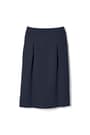 Front view of Adjustable Waist Front Pleat Calf Length Skirt opens large image - 1 of 2