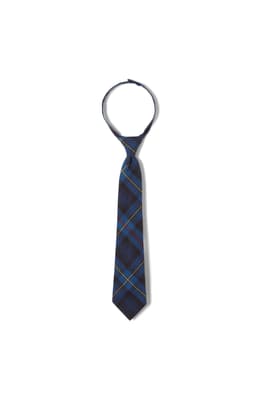 Front view of adjustable plaid tie