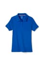 Front view of Girls Short Sleeve Interlock Polo - FINAL SALE opens large image - 1 of 2