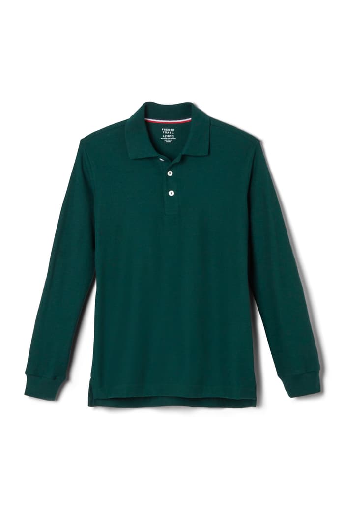 Front view of long sleeve pique polo of  Long Sleeve Piqué Polo