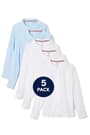 Long sleeve peter pan collar blouses. 5 pack of  5-Pack Long Sleeve Peter Pan Collar Blouse - 1 of 3