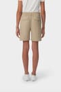 Back view of girl wearing khaki French Toast pull-in twill short, showcasing elastic waist and non-functional flap pockets. of  Girls' Pull-On Twill Short opens large image - 4 of 4