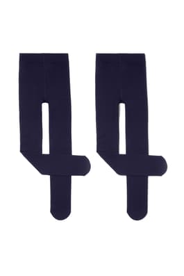 front view of  2-Pack Ribbed Fleece-Lined Tights