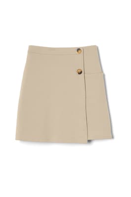 front view of  Pull-On Stretch Ponte Skort with Pocket - FINAL SALE