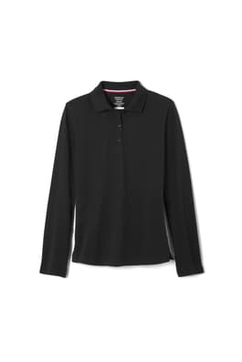 front view of  5-Pack Long Sleeve Fitted Stretch Pique Polo (Feminine Fit)