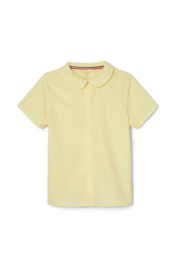 Front view of Short Sleeve Peter Pan Collar Blouse 