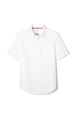 front view of  Short Sleeve Dress Shirt with Expandable Collar