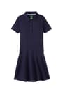 front view of  Adaptive Short Sleeve Interlock Polo Dress opens large image - 1 of 2