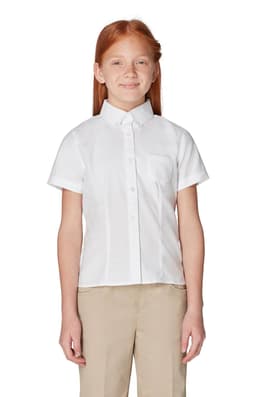  of Short Sleeve Oxford Blouse with Princess Seams - FINAL SALE 