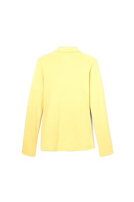 back view of  Long Sleeve Fitted Stretch Pique Polo (Feminine Fit) - FINAL SALE