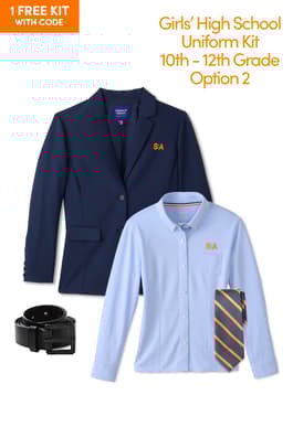  of Girls' High School Uniform Kit 10th-12th Grade Option 2 (One FREE kit w/code) 