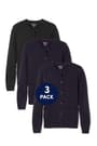 Crewneck cardigans. 3 pack of  3-Pack Crewneck Sweater Cardigan opens large image - 1 of 3