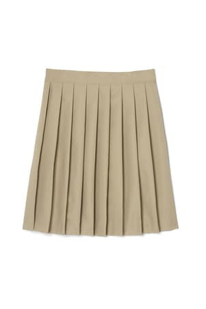 front view of  At The Knee Pleated Skirt