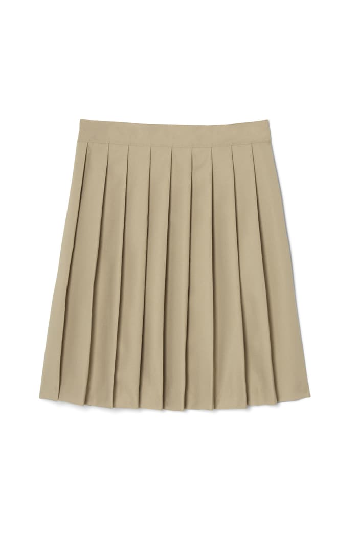 front view of  At The Knee Pleated Skirt
