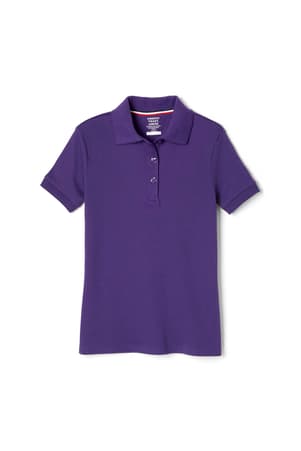 front view of  Short Sleeve Interlock Polo with Picot Collar (Feminine Fit)