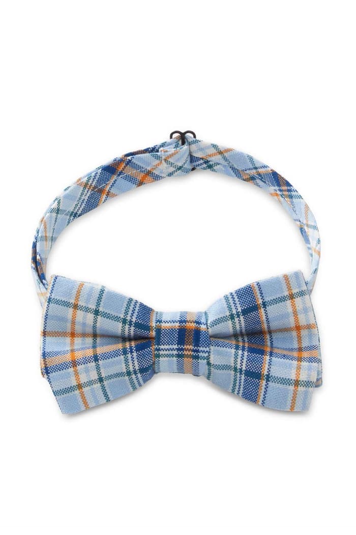 front view of  NEW Plaid Adjustable Bow Tie
