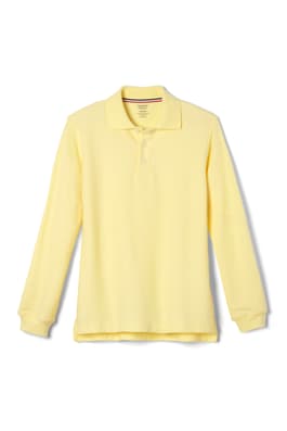 front view of  3-Pack Long Sleeve Pique Polo