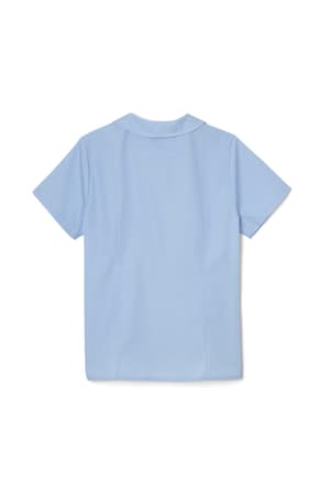back view of  Short Sleeve Peter Pan Collar Blouse