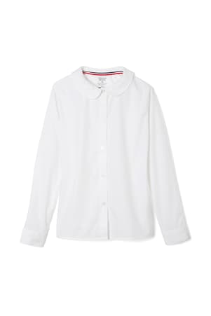 front view of  5-Pack Long Sleeve Peter Pan Collar Blouse