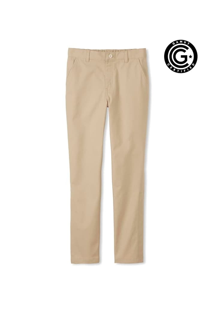 front view of  Girls' Adaptive Twill Straight Leg Pant