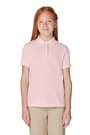 Back View of Short Sleeve Fitted Interlock Polo with Picot Collar (Feminine Fit)  - 2 of 4