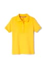 Front view of Short Sleeve Fitted Interlock Polo with Picot Collar (Feminine Fit)  - 1 of 4