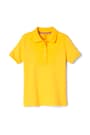 Front view of Short Sleeve Fitted Interlock Polo with Picot Collar (Feminine Fit) opens large image - 1 of 4