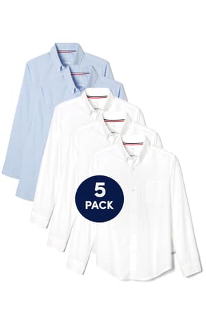 Long sleeve oxford shirts. 5 pack of  5-Pack Long Sleeve Oxford Shirt