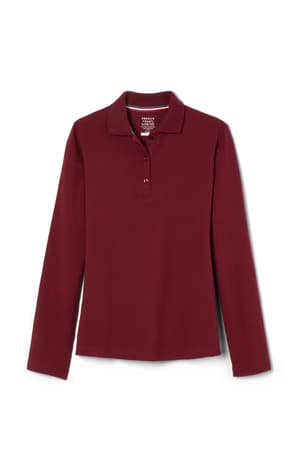 front view of  5-Pack Long Sleeve Fitted Stretch Pique Polo (Feminine Fit)