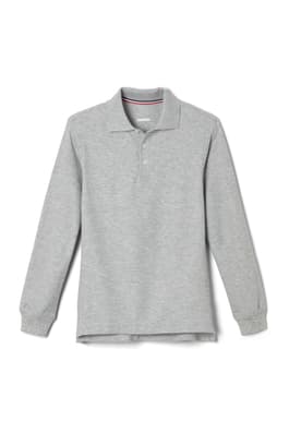 front view of  3-Pack Long Sleeve Pique Polo