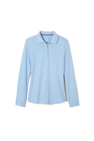 front view of  5-Pack Long Sleeve Fitted Stretch Pique Polo (Feminine Fit)