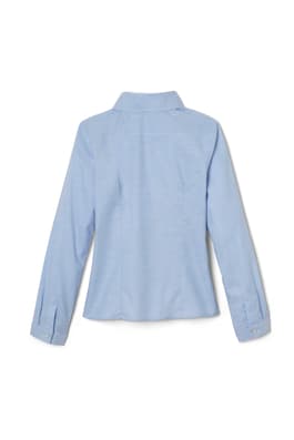 back view of  Long Sleeve Oxford Blouse with Princess Seams - FINAL SALE