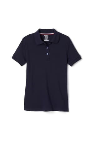 front view of  5-Pack Short Sleeve Interlock Polo with Picot Collar (Feminine Fit)