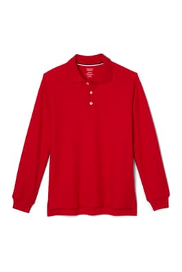Product Image with Product code 1009,name  Long Sleeve Pique Polo   color RED 