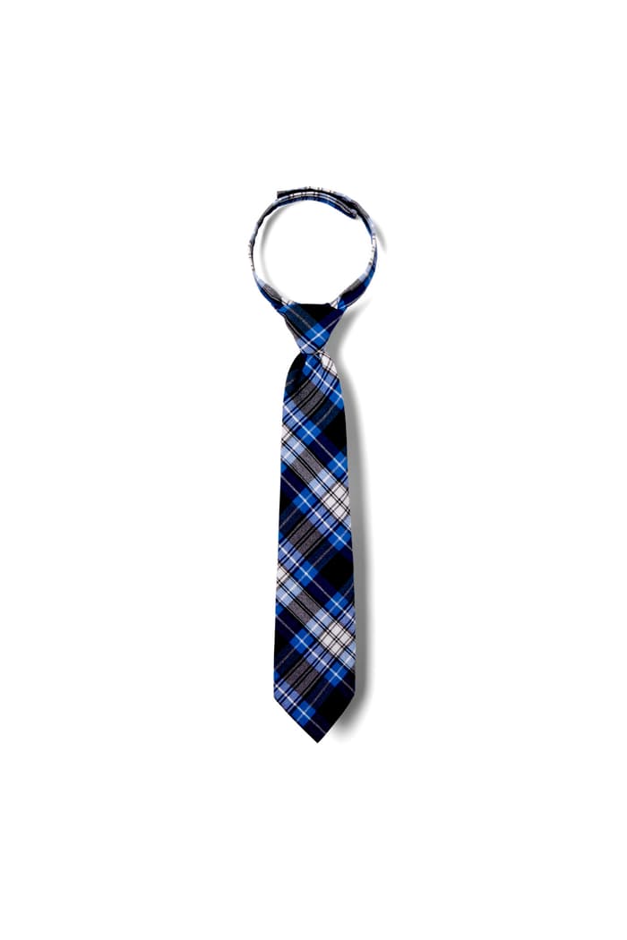 Front view of Adjustable Plaid Tie 