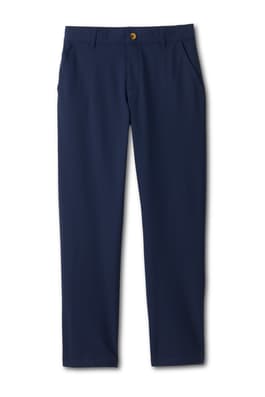 Front view of boy's straight fit stretch performance pant.