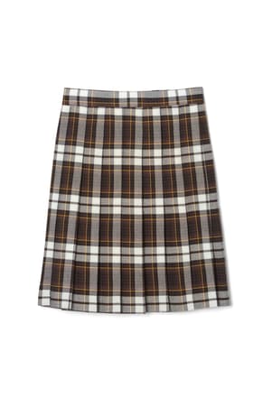 Product Image with Product code 1065,name  At The Knee Plaid Pleated Skirt   color BRWP 