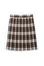 Front view of At The Knee Plaid Pleated Skirt opens large image - 1 of 2