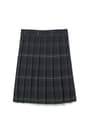 Back View of At The Knee Plaid Pleated Skirt opens large image - 2 of 2