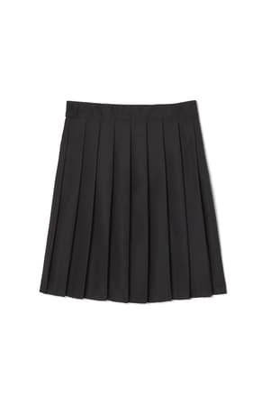 back view of  At The Knee Pleated Skirt