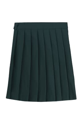 back view of  At The Knee Pleated Skirt