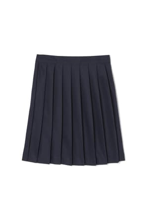 front view of  At The Knee Pleated Skirt