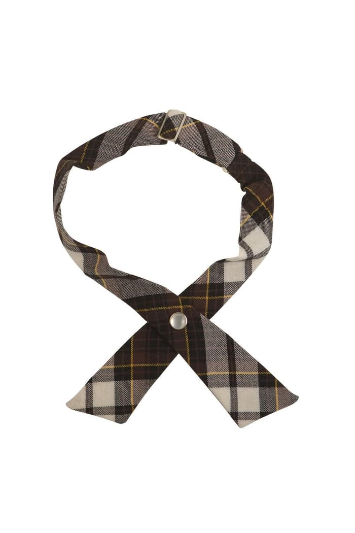 Girls Adjustable Plaid Cross Tie - French Toast