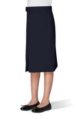 front on figure view of  Below The Knee Kick Pleat Skirt