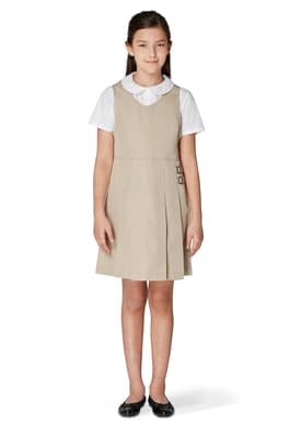 front on figure view of  Twin Buckle Tab Jumper