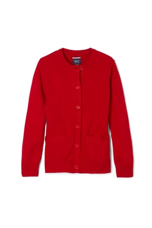 Product Image with Product code 1371,name  Crewneck Sweater Cardigan   color RED 